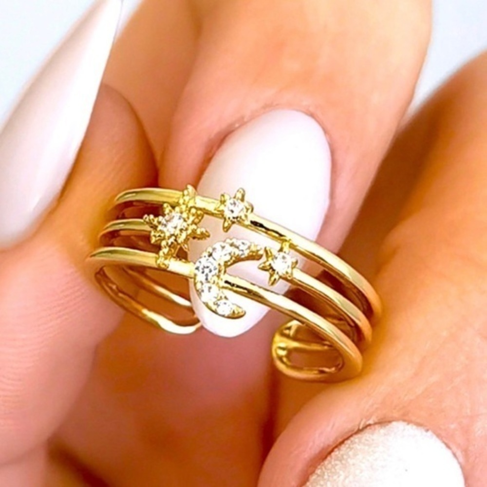 🫶🏻 Moon & Stars Adjustable ring